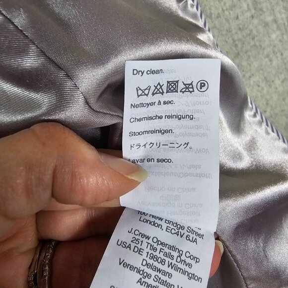 J. Crew Nello Gori Italian Stadium Cloth Coat Size 00 Gray Wool Stand Collar - Picture 11 of 11